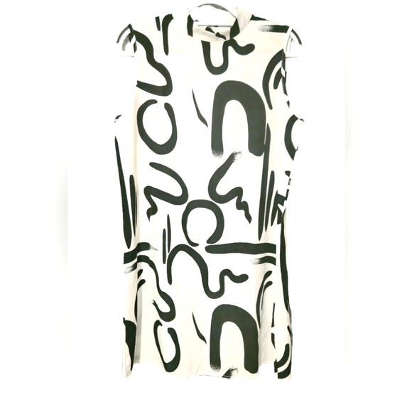 Black and White Print Tank Dress - Picture 3 of 6